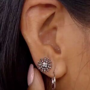 Colleen Lopez Cashmere Gray Diamond Sunburst Earrings 0.25ctw in Sterling Silver